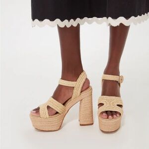 Castañer Adriana Raffia Platform Sandals
